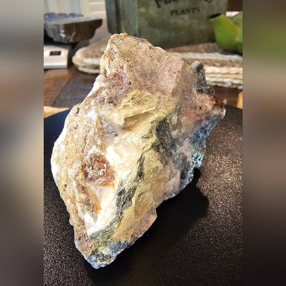 Dioptase with Optic Calcite And Tourmaline-UV Reactive 3.3 X 3.1 - Picture 14 of 15